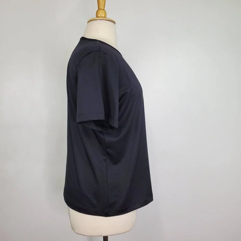 Susan Graver Essentials Black Short Sleeve Minimalist Stretchy Top Size XL - Picture 5 of 11